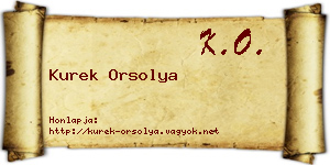 Kurek Orsolya névjegykártya